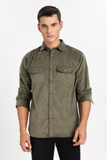 Green Classic Corduroy Shaket Shirt