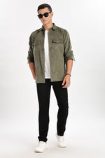 Green Classic Corduroy Shaket Shirt