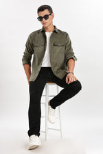 Green Classic Corduroy Shaket Shirt