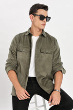 Green Classic Corduroy Shaket Shirt