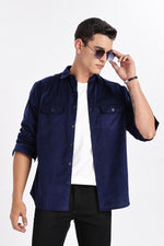Blue Classic Corduroy Shaket Shirt