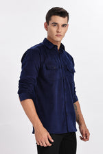 Blue Classic Corduroy Shaket Shirt