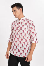 Floral White Short Kurta