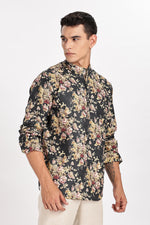 Shankh Royal floral Dark Green short kurta