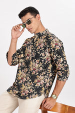 Shankh Royal floral Dark Green short kurta