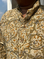 Floral Print Beige Kurta