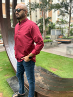 Floral Pattern Royal Maroon Kurta