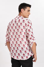 Floral White Short Kurta