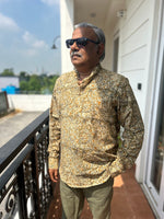 Floral Print Beige Kurta