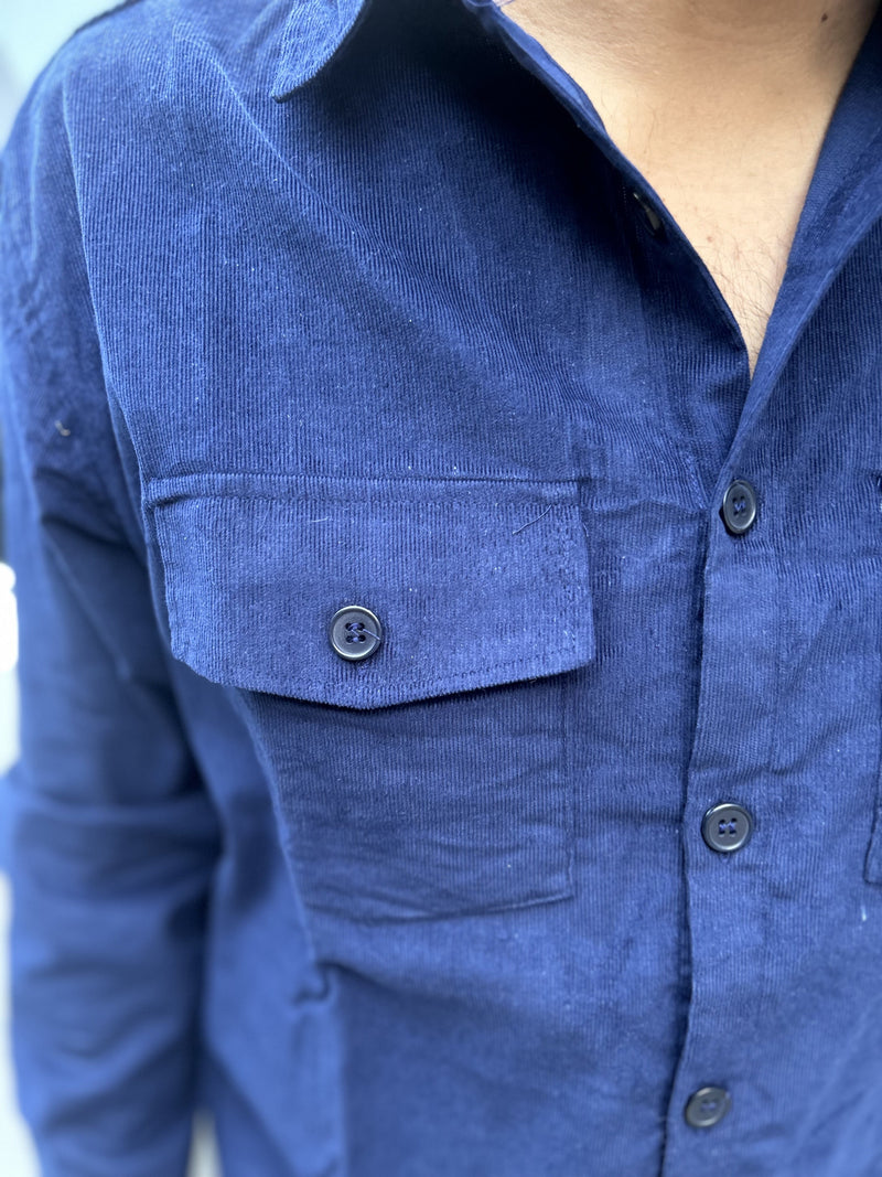 Blue Classic Corduroy Shaket Shirt