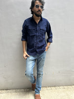 Blue Classic Corduroy Shaket Shirt