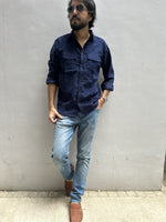 Blue Classic Corduroy Shaket Shirt