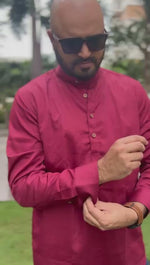 Floral Pattern Royal Maroon Kurta