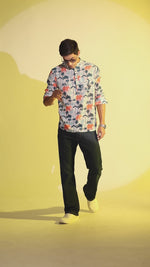 Trendy Elephant White Short Kurta